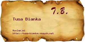 Tusa Bianka névjegykártya